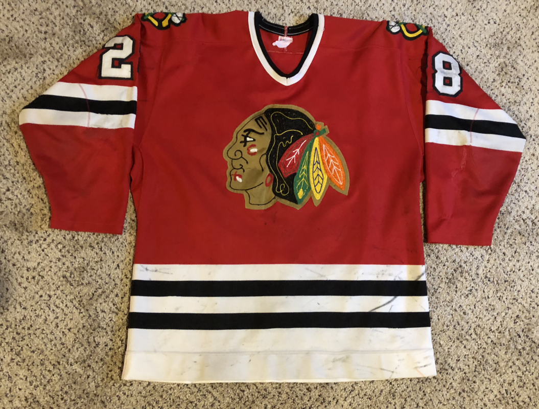 1980-82 Steve Larmer Training Camp Worn Jersey - #41 - 1st Chicago Black  Hawks Jersey + Circa Early to Mid 1970's Chicago Black Hawks Game Worn  Jersey
